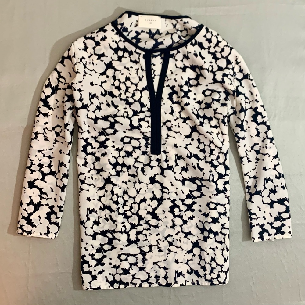 EVERLY | Sheer Floral Blouse; Women’s Size S